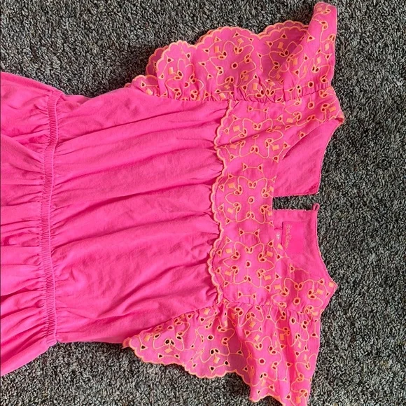 Lilly Pulitzer Pink Flutter Sleeve Kids Dress - Picture 3 of 3